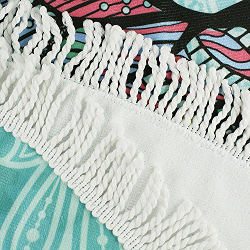 Violet Mist Microfiber Beach Towels Oversized Round Elephant Beach Blanket Sand Free Quick Dry Hippie Boho Circle Bath Towel Absorbent Bohemian Beach Yoga Mat Table Cloth Throw Fringe Tapestry 60" E - color: Elephant