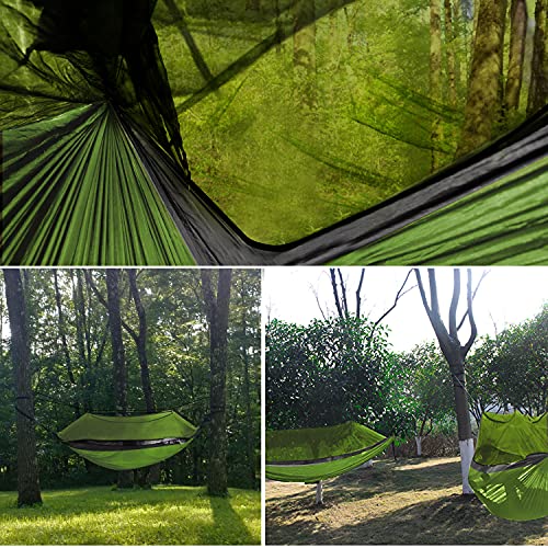 Gold Armour Camping Hammock - Camping Essentials, Double Hammock with Bug Net, Camping Gear Hammock for Outside, Hiking, and Travel (Lime Green & Gray) - color: Lime Green & Gray