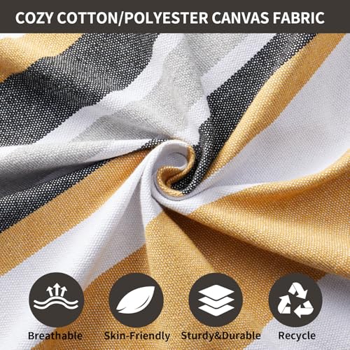 CHULIM Brazilian Double Hammock with Tree Straps,Extra Large 94x63IN,2 Persons Hammock for Backyard Patio Outdoor and Indoor,450lbs Weight Capacity,Soft Woven Cotton Fabric - Coffee Stripe - color: Coffee Stripe