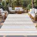 Outdoor Rug 5x7ft, Gray Stripes Boho Ethnic Style Indoor Area Rug for Patio Backyard Deck Large Floor Mat, Abstract Geometric Art Non-Slip Outside Carpet Balcony Porch Camping Rugs Picnic Mat - size: 5' x 7' (Rectangular)