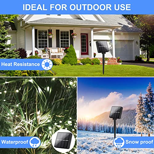 Brightever Solar String Lights Waterproof 288FT, 4-Pack Each 72FT 200 LED Solar Powered Fairy Lights with 8 Modes, Solar Twinkle Lights for Outside, Tree, Backyard, Balcony, Christmas (Daylight White) - color: White, size: 4Packs（72FT 200LED）