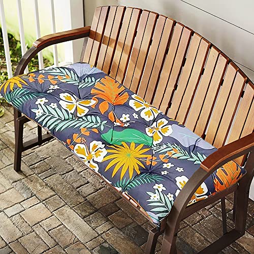 Srutirbo Waterproof Outdoor Bench Cushion, 48"x20", Swing Cushion Patio Furniture Cushions 3 Seater, for Garden Patio Furniture Lounger Bench (Flower, 48x20 in) - color: Flower