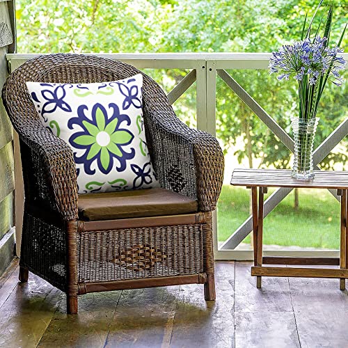 Pyonic Set of 4 Outdoor Pillow Covers 20x20 Waterproof Decorative Throw Pillow Covers Floral Printed Farmhouse Boho Pillowcase for Patio Funiture Garden Navy Blue - color: Navy Blue, size: 20" x 20" (Pack of 4)