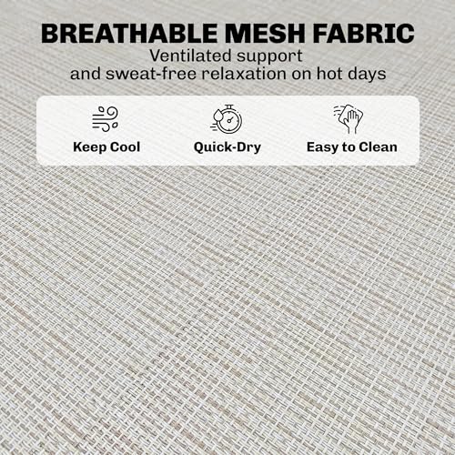 Outsunny Folding Chaise Lounge Chair, Patio Sun Tanning Chair, Outdoor Chaise Lounger with 4-Position Reclining Back, Breathable Mesh Seat for Beach, Poolside, Yard, Cream White - color: Cream White, size: 1 Pack