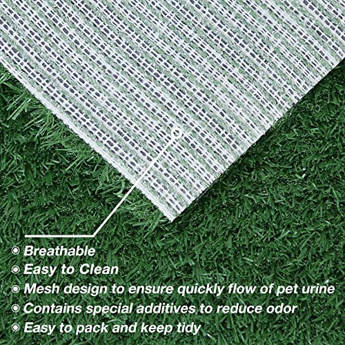 GLOBREEN Artificial Dog Grass Pee Pads 28" X 18" - Large Puppy Training Turf for Potty Tray, Anti Odors Reusable Pet Fake Grass with Drainage, 2 Packs - size: 28"x18"