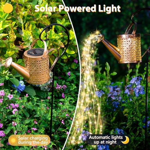 SRNPMIU Solar Watering Can Light - Solar Yard Decorations Outdoor,Garden Decor Lights for Yard,IP65 Waterproof Hanging Lantern Lights,Outside Garden Flower Bed Decor Light for Moms Birthday - color: Warm White