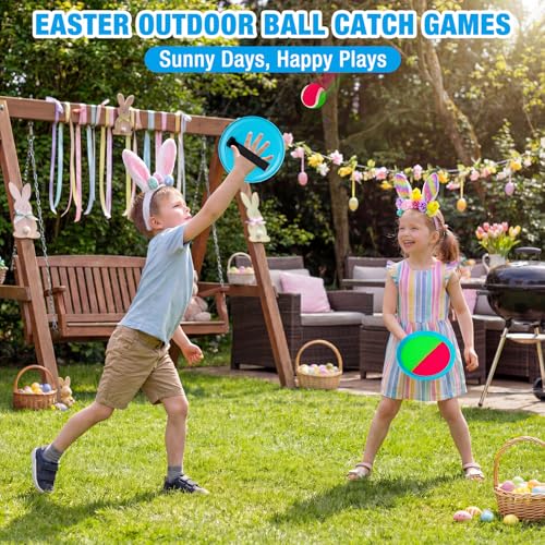 Ayeboovi Kids Toys Toss and Catch Ball Game 6 Paddles 3 Balls Outdoor Beach Pool Yard Games Toys for 3-12 Years Old Boys Girls Family Games Birthday Gift Easter Basket Stuffers for Kids - style: 6 Paddles 3 Balls