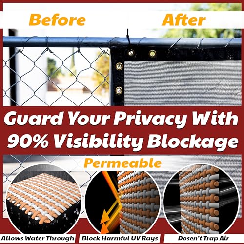 Amgo 4' x 10' Beige Fence Privacy Screen, Commercial Standard Heavy Duty Windscreen with Bindings & Grommets, 90% Blockage, Cable Zip Ties Included (We Make Custom Size) - color: Beige, size: 0 4' x 1 0'