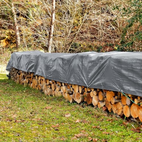 6'X20' Silver Tarp Extra Heavy Duty 12 mil 3 Ply Coated Reinforced Canopy 6 oz 3 Layer (Finished Size 5'.6 X 19'.6) - size: 6x20