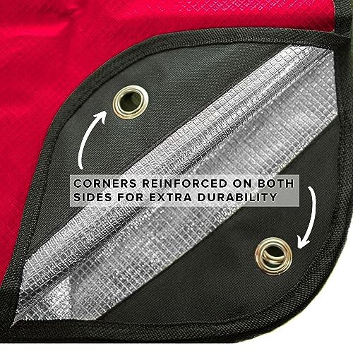 Arcturus All-Weather Outdoor Survival Blanket, Thermal Emergency Blanket, Reflective Heat Tarp with Grommets, Lightweight for Camping, Backpacking, Hiking & Emergency Car Kits, Red, 60x82in - color: Red
