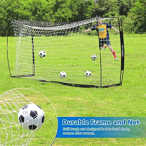 Storgem Soccer Goal,Soccer Net,Soccer Goals for Backyard,with Bow Frame,Collapsible Metal Base and 15 Training Cones - style: 6x4Ft