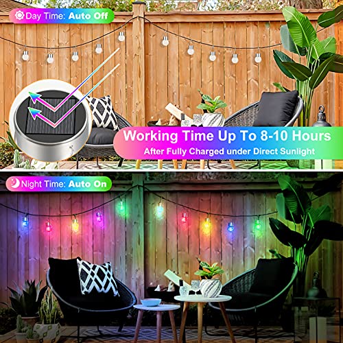 12Pack Outdoor Hanging Solar Lights - Cracked Glass Solar Lights Waterproof LED Decorative Ball Lights Tree Solar Powered Globe Lights with Hook for Garden Yard Fence Christmas Decoration, Multicolor - color: Multicolor