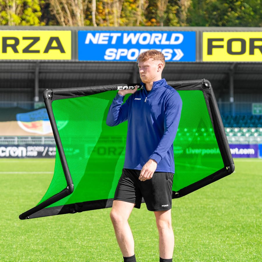 FORZA POD Goal Lite | Lightweight ALU40 Portable Soccer Goal – Assembles in Seconds – Perfect for Training, Matches & Backyard Play – Sizes: 4ft, 5ft & 6ft - color: Fluro Green, size: 5 x 2.5