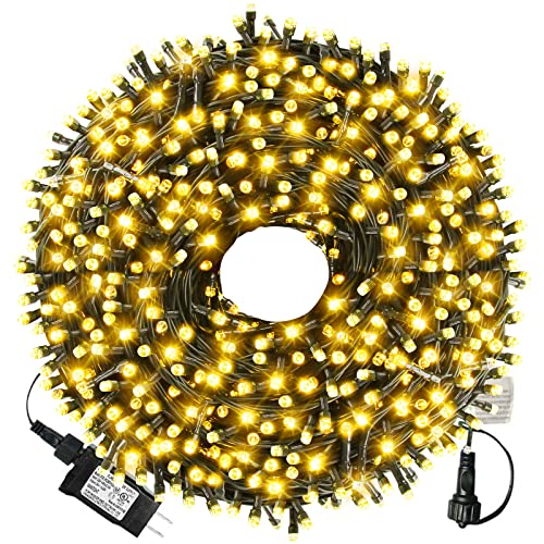XTF2015 105ft 300 LED Christmas String Lights, End to End Plug 8 Modes Christmas Lights UL Certified Outdoor Indoor Fairy Light Christma s Tree, Patio, Garden, Party, Wedding, Holiday (Warm White) - color: Warm White, size: 105 FT