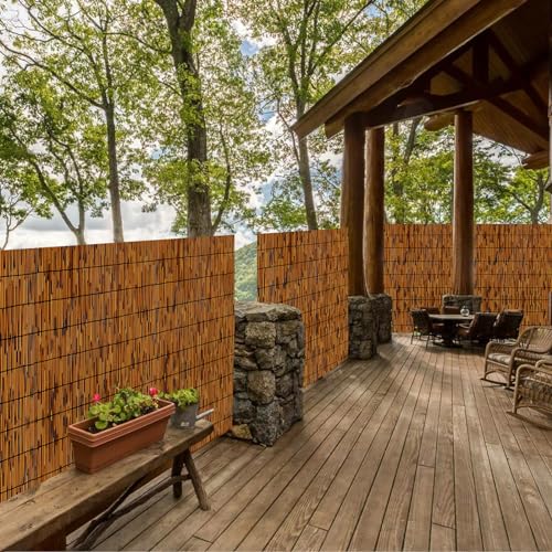 2 Pack Natural Reed Fencing 6FT X 10FT Reed Fence 6FT High Balcony Reed Fence Privacy Reed Screen for Outdoor Backyard Patio(Brown) - size: 2 Pack 6FT×10FT