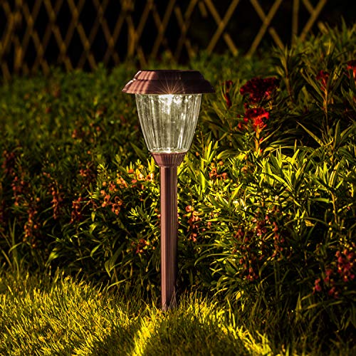 Solar Lights Outdoor - 8 Pack Copper Garden Walkway Lights Solar Powered Waterproof for Garden, Lawn, Yard, Pathway - color: Brown