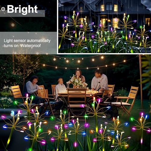 Garden Decor Solar Outdoor Lights, Waterproof Solar Powered Garden Decorative Lights for Christmas Outside Yard Pathway Flowerbed Planter Balcony Patio Gravestone Decor 4-Pack, Multicolor - color: Multicolor, size: 4 Packs