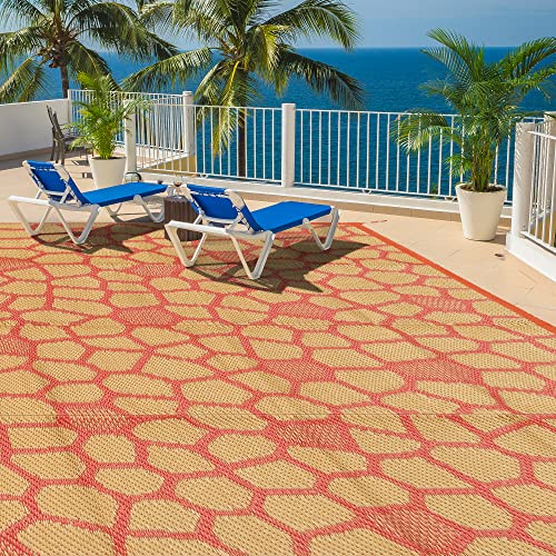 Boulder Bee Outdoor Rugs | Plastic Straw Rug | Waterproof Outdoor Camping Rugs | Quick Drying Picnic Rug | Sand Free Reversible Beach Mats | 5 x 8 Feet | 2.7 lb - color: Yellow, size: 5*8 Feet