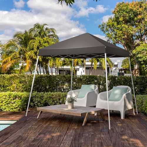 Outvita Canopy 6x6' Pop Up Commercial Instant Gazebo Tent, Waterproof & UV Protection Canopy Tent with Slant Legs for Party Wedding Birthday BBQ Events - style: 6x6-gray