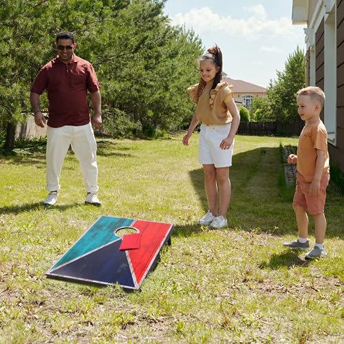 Cornhole Set 4x2 and 3X2 Regulation Size Corn Holes Sets with Carrying Bags & 8 Bean Bags Cornhole Boards Bean Toss Games for Adults Family Outdoor Beach Lawn Outside Backyard Games - style: Rustic 3’x2’