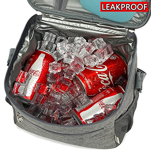 GYEUKHAM Insulated Lunch Bag for Adult/Women/Men, Reusable Large Lunch Box Cooler Soft Leakproof Tote, Thermal Meal Prep Lunch Pail with Adjustable Shoulder Strap for Picnic/School/Travel/Office,Grey - color: Gray