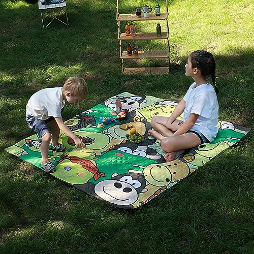 Whitsunday Picnic Blankets,Outdoor Beach Blanket, Picnic Blankets Waterproof Foldable for Spring Summer Camping, Beach, Park, Hiking (Rabbit, 80 * 80)