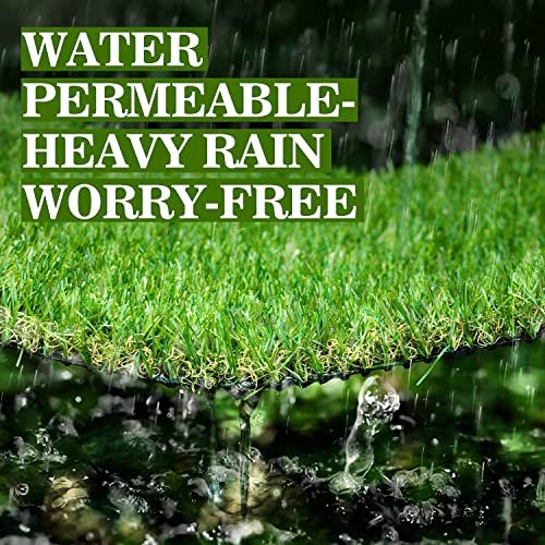 AYOHA Artificial Turf 3 ft x 29 ft with Drainage, 1.38 Inch Realistic Fake Grass Rug Indoor Outdoor Lawn Landscape for Garden, Balcony, Patio, Synthetic Grass Mat for Dogs, Customized - size: 3 ft x 29 ft