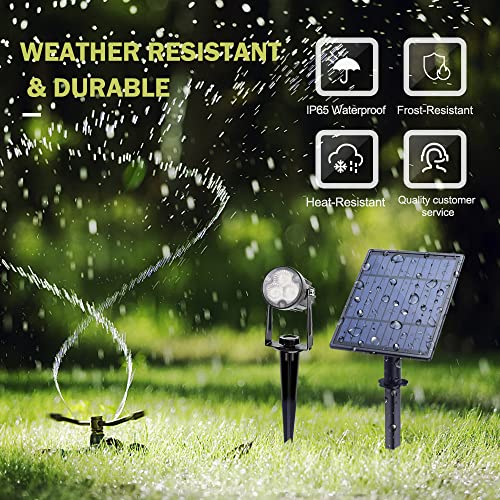 APONUO Metal Outdoor Solar Landscape Lights Solar Lights Outdoor Waterproof Solar Landscape Spotlight for Yard Landscape Lighting, Auto On/Off for Pathway,Driveway, Porch, Patio (Cool White) - color: Cool White, size: 6-IN-1