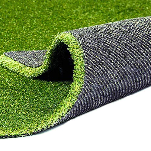 Fas Home Artificial Grass Turf 3FTX8FT,0.8" Pile Height Realistic Synthetic Grass, Drainage Holes Indoor Outdoor Faux Grass Astro Rug Carpet for Pet Dog Garden Backyard Balcony - color: 3FT, size: 3FTX8FT