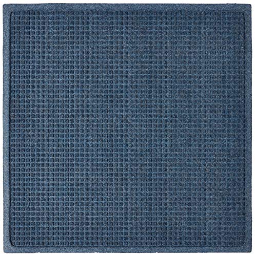 Hudson Exchange (35"x35", Navy) Waterhog Fashion Scraper Entry Square Floor Mat - color: Navy