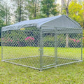Large Outdoor Dog Kennel, Heavy-Duty Dog Enclosure with Waterproof Cover and Roof, Pet Playpen with for Yard with Cover 6.6'L x 6.6'W x 5.2'H - size: 80.0"L x 80.0"W x 60.0"H