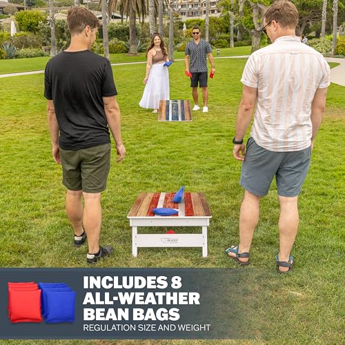 GoSports 4 x 2 ft Commercial Ultra Durable Cornhole Board Set – All-Weather Regulation Size, Ready-to-Play for Family Backyard Games, Tailgates, Outdoor Party, and Venues - color: Rustic