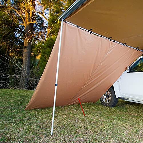 DANCHEL OUTDOOR Waterproof Car Awning Side Wall, Sun Shade Windbreak & Privacy Extension Lateral Tarp for Roof Rack Awning Overland Accessories (Khaki, 6.5ftx6.5ft) - color: Khaki, size: 6.5x6.5ft