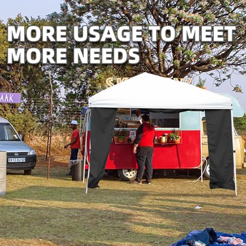Sunshade Sidewall, Sidewall with Door and Window for 10×10 Pop Up Canopy Straight Leg, Outdoor Instant Canopies Wall, 1 Pack Canopy Sidewall Only (Spliceable, Black) - color: Black - Spliceable