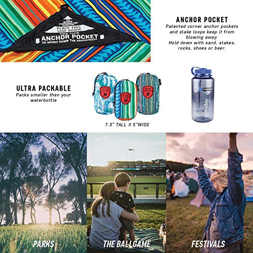 GRAND TRUNK Adventure Sheet Outdoor Blanket | Sand-Proof, Water-Resistant Beach & Picnic Blanket for Camping & Travel | Lightweight, Compact 7' x 7' | Cabo - color: Cabo