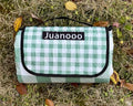 Large Cute Gingham Picnic Blanket Outdoor Camping Picnic Mat Foldable Waterproof Sand Proof Beach Blanket 77"X58" Portable Rug for Picnics Beach Lawn Grass Hiking Concerts Tent Play Mat, Green & White - color: Green & White Gingham