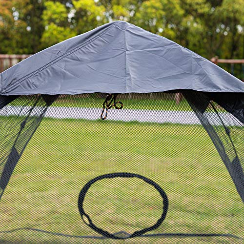 Portable Large Pop Up Pet Cat Tents Enclosures for Outside Patio - color: Black-With Rain Fly