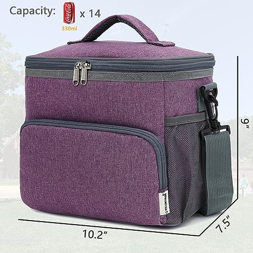 GYEUKHAM Unisex Insulated Lunch Bag, Purple, 10.2" x 7.5" x 9" - color: Purple