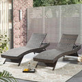 79'' Long Reclining Chaise Lounge Set (Set of 2), Outdoor Wicker Reclining Lounge Chair Patio Rattan Double Chaise Lounge Lawn Sunbathing Chairs Beach Pool Backrest Recliners (Set of 2) - color: 2 Chairs