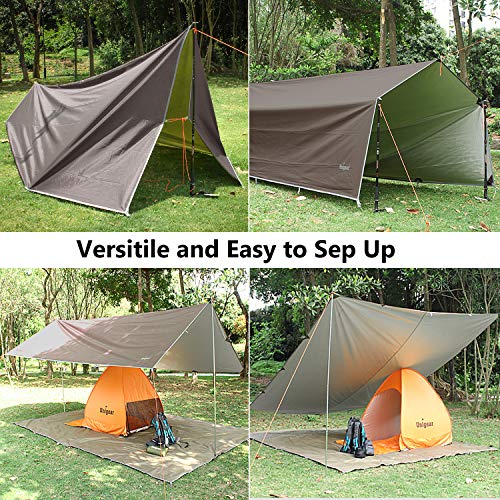 Unigear Hammock Rain Fly, 16.5/14.4/13.1/9.8ft Camping Tarp, UV Protection & Waterproof & Lightweight for Camping, Backpacking and Outdoor Adventure (Brown, 9.8 * 13.1ft) - color: Brown, size: 9.8*13.1ft