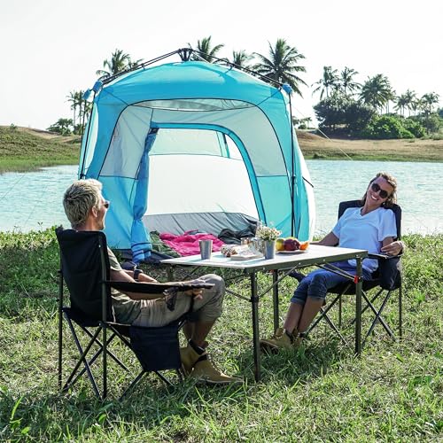 KingCamp Padded Folding Lounge Chairs with Built in Cupholder, Insulated Cooler Sleeve, and Side Storage Pocket for Indoor and Outdoors, 2 Pack, Black - color: Black, size: 2 Pack