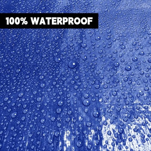 Tarp 6x8 ft 100% Waterproof Uv Resistant High Durability Multipurpose 5mil Blue Tarp for Covering Courtyards, Cars, Camping, Gardens, Pet Nests -by MVPNET - color: 5mil, size: 6x8