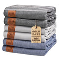 Gold CASE LYCIA Turkish Beach Towel Set of 6 – 100% Cotton Turkish Beach Towels Bulk 70 x 38'' – LYCIA Oversized, Quick Dry & Sand Free Beach Towel – Lightweight Towels Set in Multi Dark Tones - color: Multi Dark, style: Beach-Bath Towel Set