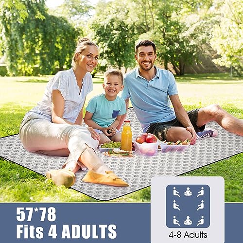 Picnic Outdoor Blankets Waterproof Extra Large - Beach Mat Sand Free Foldable with Carry Strap | Portable Camping Blanket | Park Blanket for Grass Park, Hiking, Travel, Concerts, Indoor (Black Flower) - color: Black Flower