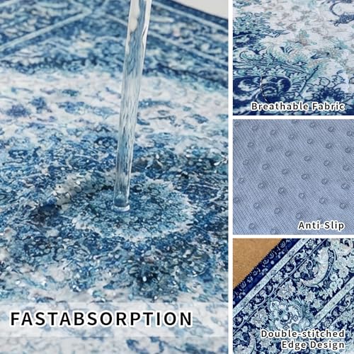 Washable Pee Pads for Dogs, Reusable Puppy Potty Training Pads, Ultra-Absorbent Thick Waterproof Leak-Proof Non-Slip Pads & Mat for Crate, Playpen, Floor, Whelping & Housebreaking , 2 Pack 24"x36" - color: Blue/Multi, size: 24" ×36"(pack of 2)