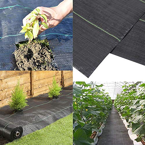 Goasis Lawn Weed Barrier Control Fabric Ground Cover Membrane Garden Landscape Driveway Weed Block Nonwoven Heavy Duty 125gsm Black,3FT x 100FT - size: 3FT x 100FT