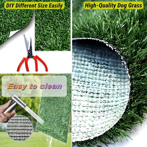 Dog Grass Pee Pad for Training, 33"x 20.6" Reusable Washable Replacement Artificial Grass for Potty Tray, Indoor/Outdoor Turf Grass, Realistic Fake Grass for Dogs (Pack of 2) - size: 33×20.6 Inch(Pack of 2)