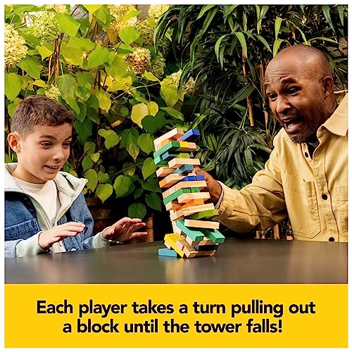 Mindful Classics, Jumbling Tower Sustainable Wooden Blocks Tumbling Toppling Bamboo Wood Party Stacking Game, for Adults and Kids Ages 8 and up - color: Jumbling Tower