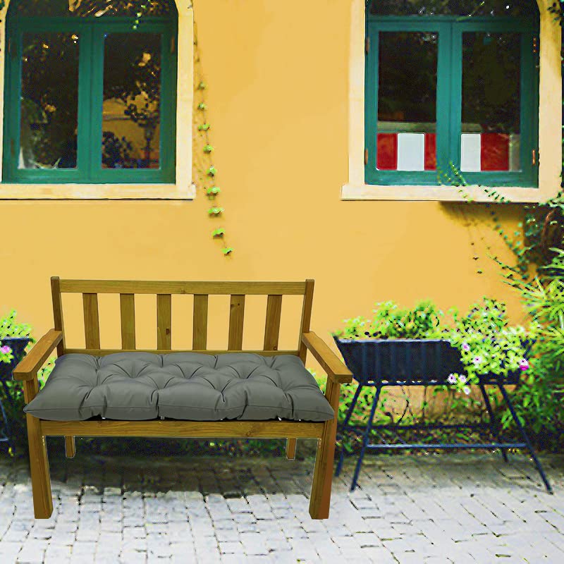 Srutirbo Waterproof Outdoor Bench Cushion, 48"x20", Swing Cushion Patio Furniture Cushions 3 Seater, for Garden Patio Furniture Lounger Bench (Dark Grey, 48x20 in) - color: Dark Grey