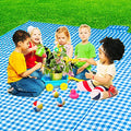 ZHUYNXIR Extra Large Picnic, Waterproof Blanket, Gingham Picnic Mat for Beach, Camping Grass Picnic Blankets. (Blue 58x58 inch) - color: Blue S